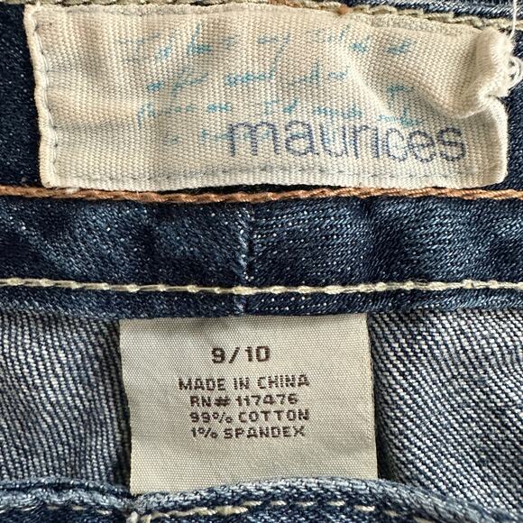 Maurices Capri Jeans Medium Blue Denim Low Rise Button Pockets Grunge Preppy Sz9 - Picture 10 of 11